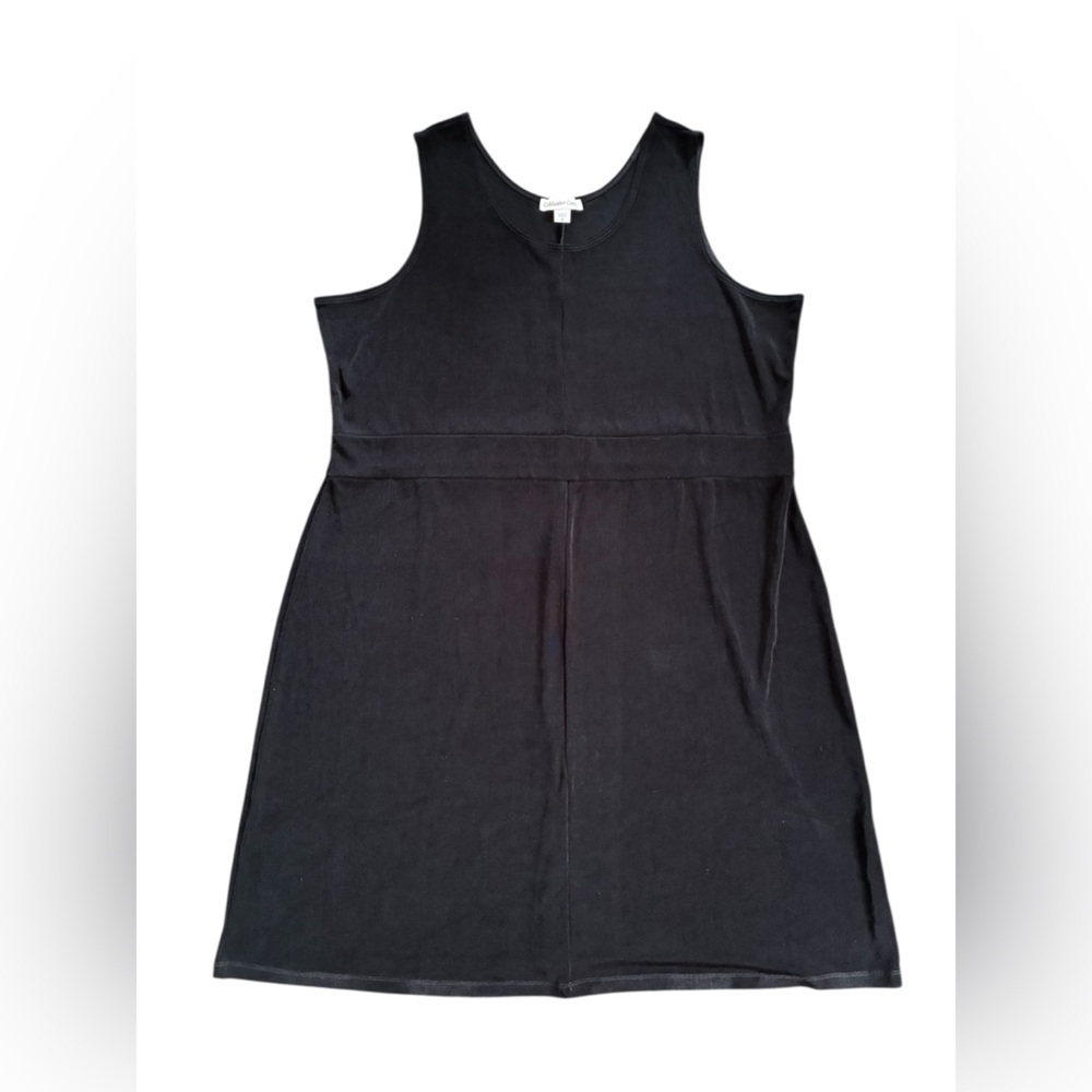 Coldwater Creek Dress Black Sleeveless 3X Travel Knit Wrinkle Resistant Acetate